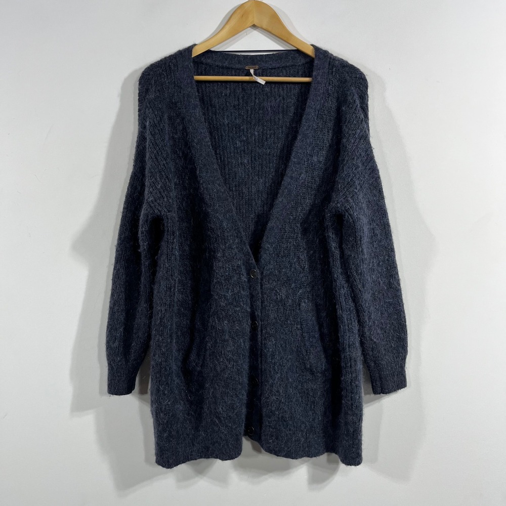 Free People Quiet Luxury Heritage Alpaca Wool Mohair Cardigan Sweater Medium